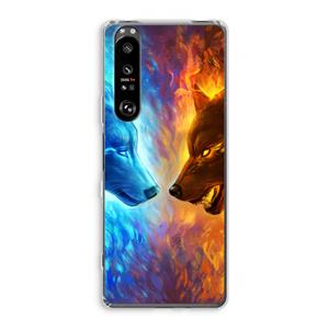 CaseCompany Fire & Ice: Sony Xperia 1 III Transparant Hoesje