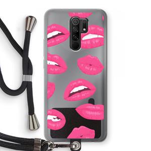 CaseCompany Bite my lip: Xiaomi Redmi 9 Transparant Hoesje met koord