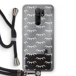 CaseCompany Wimpers: Xiaomi Redmi 9 Transparant Hoesje met koord