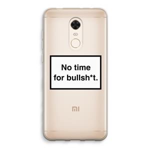 CaseCompany No time: Xiaomi Redmi 5 Transparant Hoesje