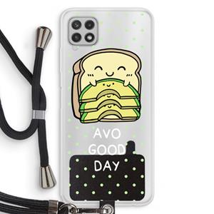 CaseCompany Avo Good Day: Samsung Galaxy A22 4G Transparant Hoesje met koord