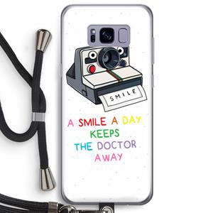 CaseCompany Smile: Samsung Galaxy S8 Plus Transparant Hoesje met koord