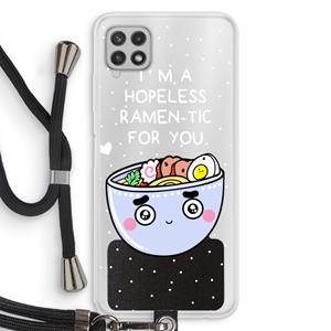 CaseCompany I'm A Hopeless Ramen-Tic For You: Samsung Galaxy A22 4G Transparant Hoesje met koord