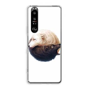 CaseCompany Yin Yang Wolves: Sony Xperia 1 III Transparant Hoesje