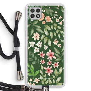 CaseCompany Botanical green sweet flower heaven: Samsung Galaxy A22 4G Transparant Hoesje met koord