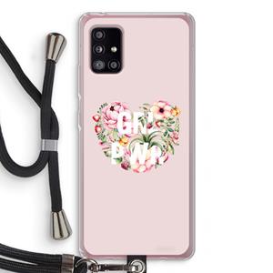 CaseCompany GRL PWR Flower: Samsung Galaxy A51 5G Transparant Hoesje met koord
