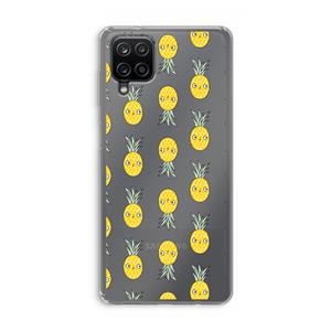 CaseCompany Ananas: Samsung Galaxy A12 Transparant Hoesje