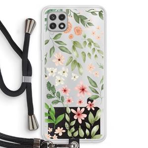 CaseCompany Botanical sweet flower heaven: Samsung Galaxy A22 4G Transparant Hoesje met koord