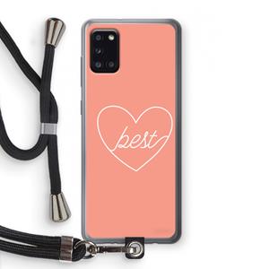 CaseCompany Best heart: Samsung Galaxy A31 Transparant Hoesje met koord
