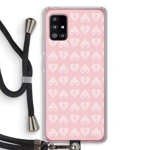 CaseCompany Ass 'n Titties: Samsung Galaxy A51 5G Transparant Hoesje met koord