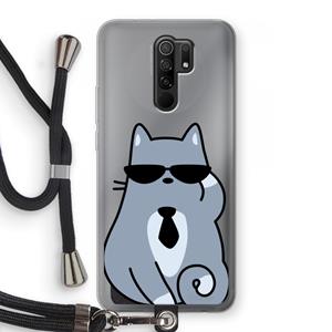 CaseCompany Cool cat: Xiaomi Redmi 9 Transparant Hoesje met koord