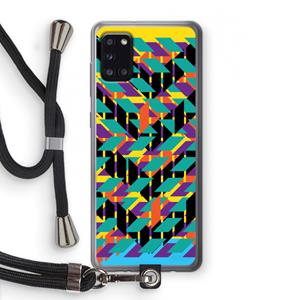 CaseCompany Skew Bee 1: Samsung Galaxy A31 Transparant Hoesje met koord
