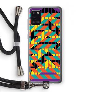 CaseCompany Skew Bee 2: Samsung Galaxy A31 Transparant Hoesje met koord