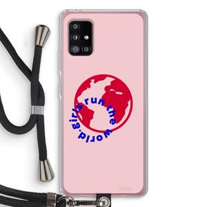 CaseCompany Run The World: Samsung Galaxy A51 5G Transparant Hoesje met koord