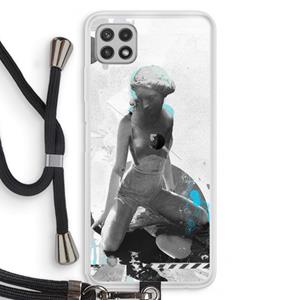 CaseCompany I will not feel a thing: Samsung Galaxy A22 4G Transparant Hoesje met koord