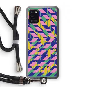 CaseCompany Skew Blush 1: Samsung Galaxy A31 Transparant Hoesje met koord