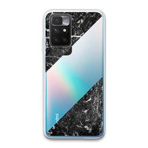 CaseCompany Zwart marmer: Xiaomi Redmi 10 Transparant Hoesje