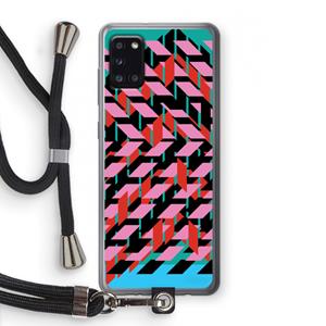 CaseCompany Skew Blush 2: Samsung Galaxy A31 Transparant Hoesje met koord