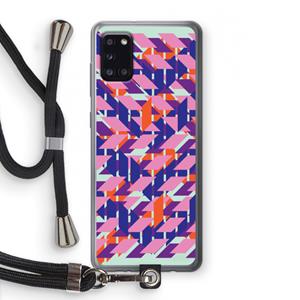CaseCompany Skew Blush 3: Samsung Galaxy A31 Transparant Hoesje met koord