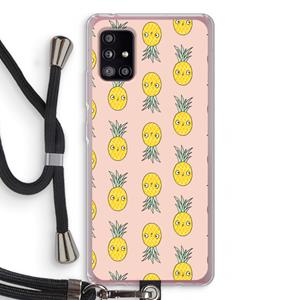 CaseCompany Ananas: Samsung Galaxy A51 5G Transparant Hoesje met koord