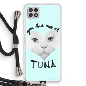 CaseCompany You had me at tuna: Samsung Galaxy A22 4G Transparant Hoesje met koord