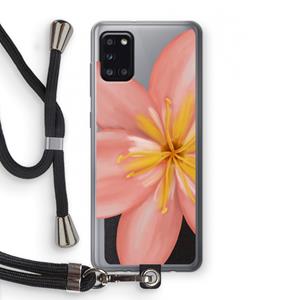 CaseCompany Pink Ellila Flower: Samsung Galaxy A31 Transparant Hoesje met koord