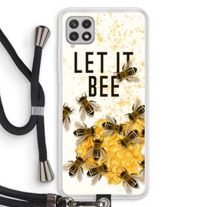CaseCompany Let it bee: Samsung Galaxy A22 4G Transparant Hoesje met koord
