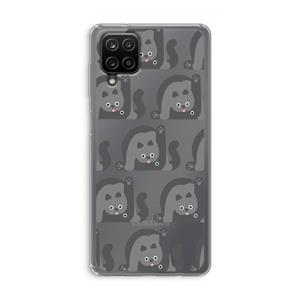 CaseCompany Cats: Samsung Galaxy A12 Transparant Hoesje