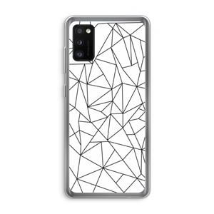 CaseCompany Geometrische lijnen zwart: Samsung Galaxy A41 Transparant Hoesje