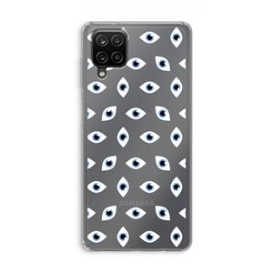 CaseCompany Eyes pattern: Samsung Galaxy A12 Transparant Hoesje