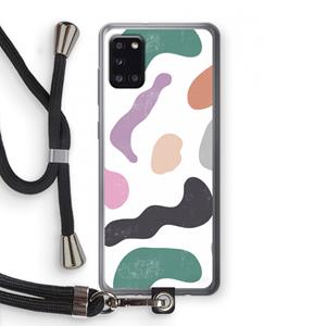 CaseCompany Memphis Shapes: Samsung Galaxy A31 Transparant Hoesje met koord