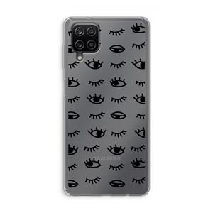 CaseCompany Eye pattern #2: Samsung Galaxy A12 Transparant Hoesje
