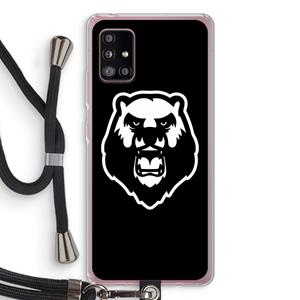 CaseCompany Angry Bear (black): Samsung Galaxy A51 5G Transparant Hoesje met koord