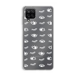 CaseCompany Eye pattern #3: Samsung Galaxy A12 Transparant Hoesje