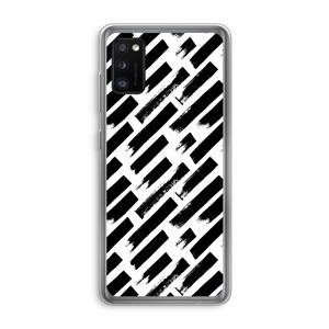 CaseCompany Zwarte vegen: Samsung Galaxy A41 Transparant Hoesje