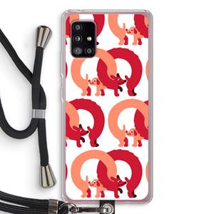 CaseCompany Dogs: Samsung Galaxy A51 5G Transparant Hoesje met koord