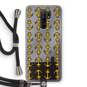 CaseCompany Musketon Anchor: Xiaomi Redmi 9 Transparant Hoesje met koord