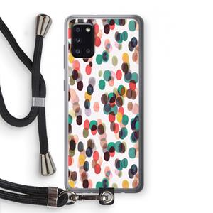 CaseCompany Tropical Dots: Samsung Galaxy A31 Transparant Hoesje met koord