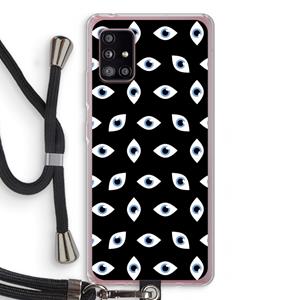 CaseCompany Eyes pattern: Samsung Galaxy A51 5G Transparant Hoesje met koord