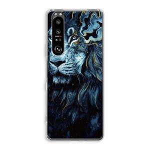 CaseCompany Darkness Lion: Sony Xperia 1 III Transparant Hoesje