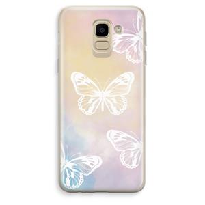 CaseCompany White butterfly: Samsung Galaxy J6 (2018) Transparant Hoesje