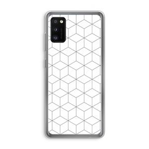 CaseCompany Zwart-witte kubussen: Samsung Galaxy A41 Transparant Hoesje