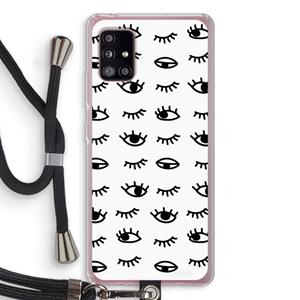 CaseCompany Eye pattern #2: Samsung Galaxy A51 5G Transparant Hoesje met koord
