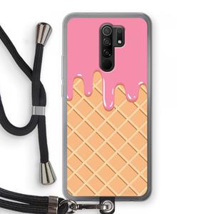 CaseCompany Ice cream: Xiaomi Redmi 9 Transparant Hoesje met koord