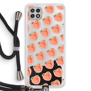 CaseCompany Just peachy: Samsung Galaxy A22 4G Transparant Hoesje met koord