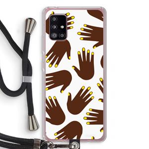 CaseCompany Hands dark: Samsung Galaxy A51 5G Transparant Hoesje met koord