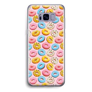 CaseCompany Pink donuts: Samsung Galaxy S8 Transparant Hoesje