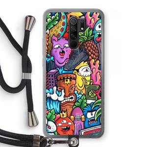 CaseCompany Vexx Mixtape: Xiaomi Redmi 9 Transparant Hoesje met koord