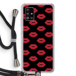CaseCompany Lips: Samsung Galaxy A51 5G Transparant Hoesje met koord