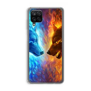 CaseCompany Fire & Ice: Samsung Galaxy A12 Transparant Hoesje
